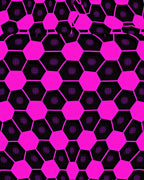 Vibrant Pink Hexagonal Grid Design Rug