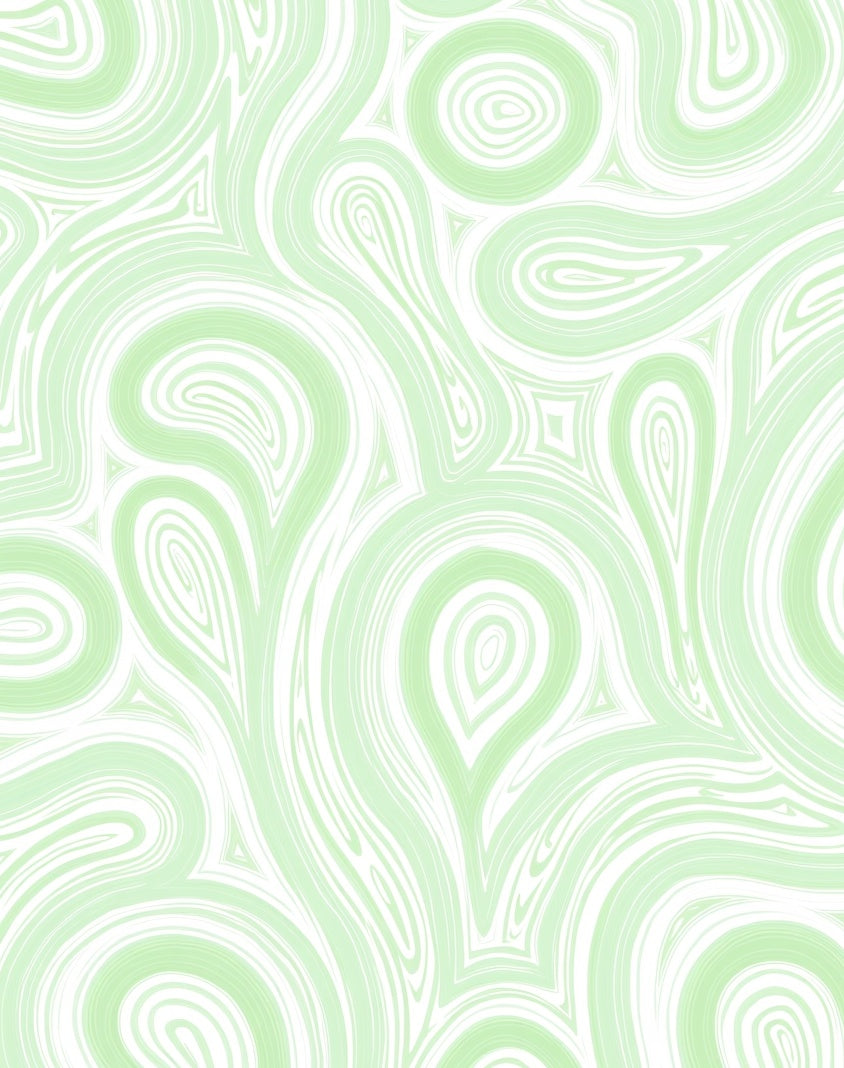 Light Green Swirl Pattern Design Rug