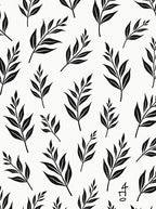 Botanical Leaf Pattern Contrast Rug
