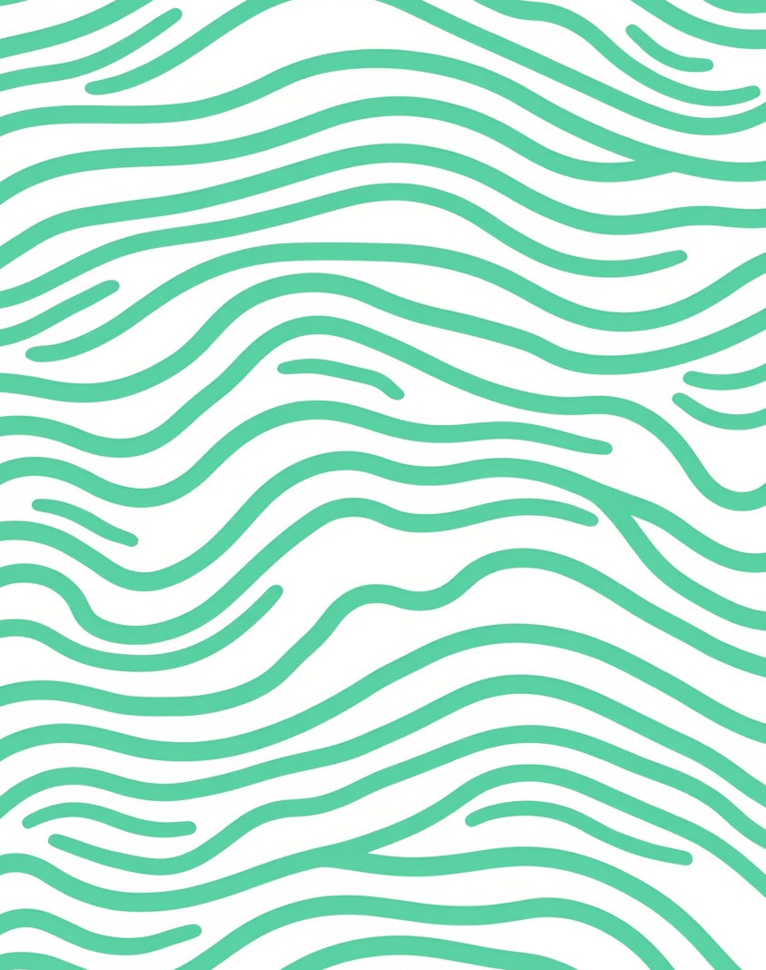 Teal Organic Wavy Lines Rug