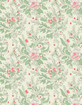 Elegant Pink Floral Vine Pattern Rug