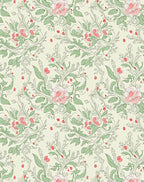 Elegant Pink Floral Vine Pattern Rug