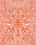 Radiating Red Organic Pattern Rug