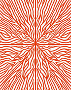 Radiating Red Organic Pattern Rug