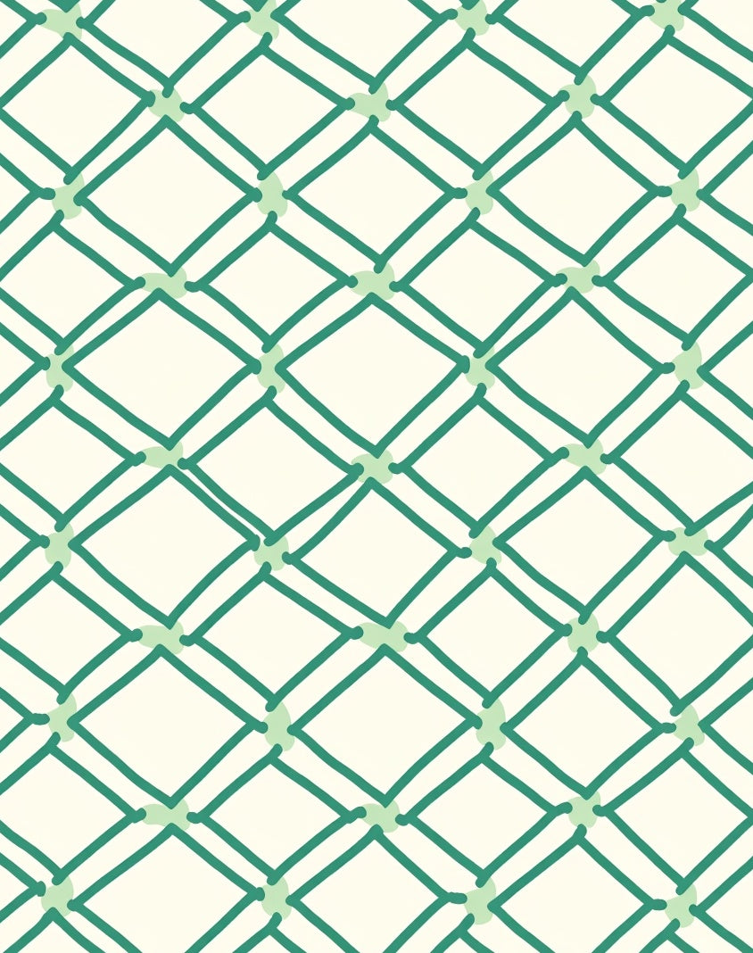 Green Diamond Netting Design Rug