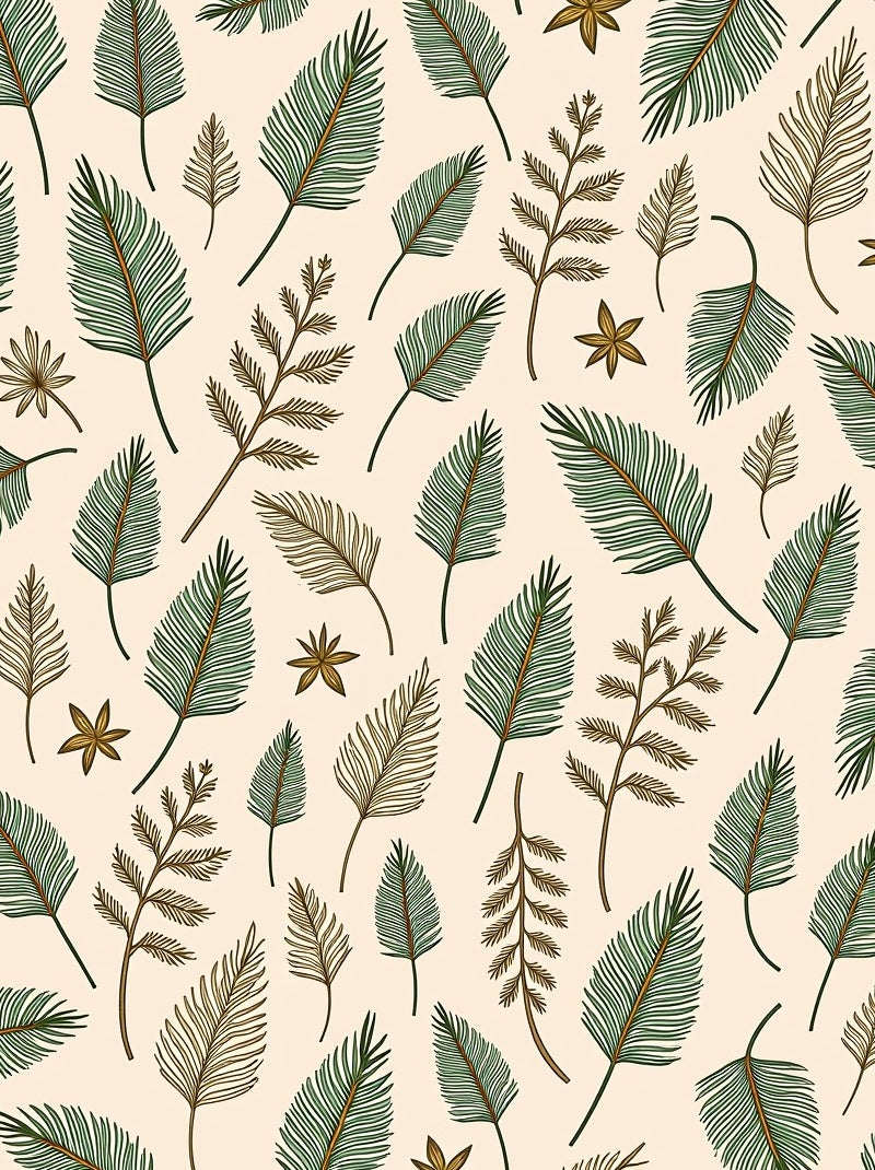 Nature's Green Brown Leaf Pattern Rug