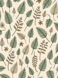 Nature's Green Brown Leaf Pattern Rug