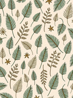 Nature's Green Brown Leaf Pattern Rug