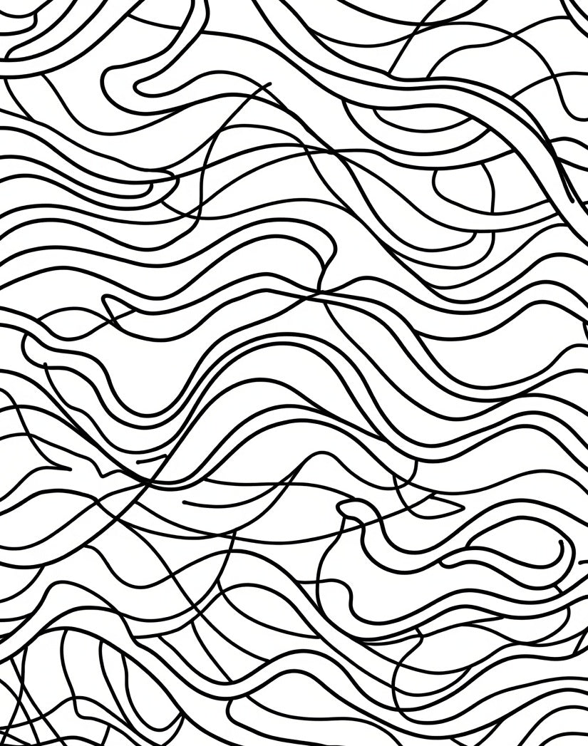 Abstract Flowing Contour Pattern Rug