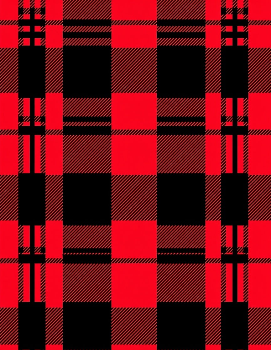 Red and Black Plaid Pattern Rug