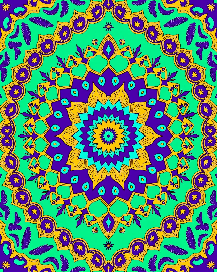 Vibrant Mandala Pattern Rug