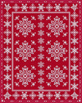 Red White Snowflake Pattern Rug
