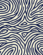 Organic Wavy Navy Lines Rug