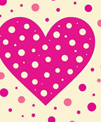 Pink Heart Polka Dot Cream Rug