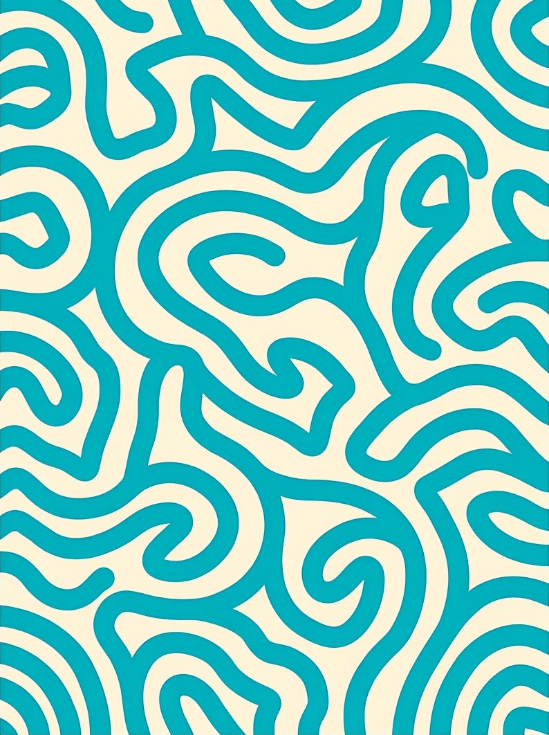 Turquoise Swirl Abstract Harmony Rug