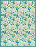 Whimsical Floral Abstract Blue Pink Rug