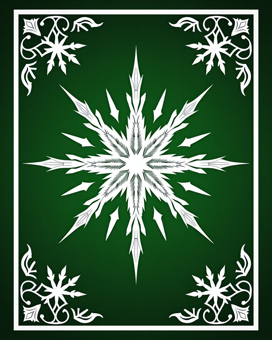 Sharp Starburst Snowflake Pattern Rug