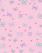 Pink Bows and Stars Pattern Rug