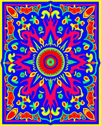Vibrant Sun Mandala Inspired Abstract Design Rug