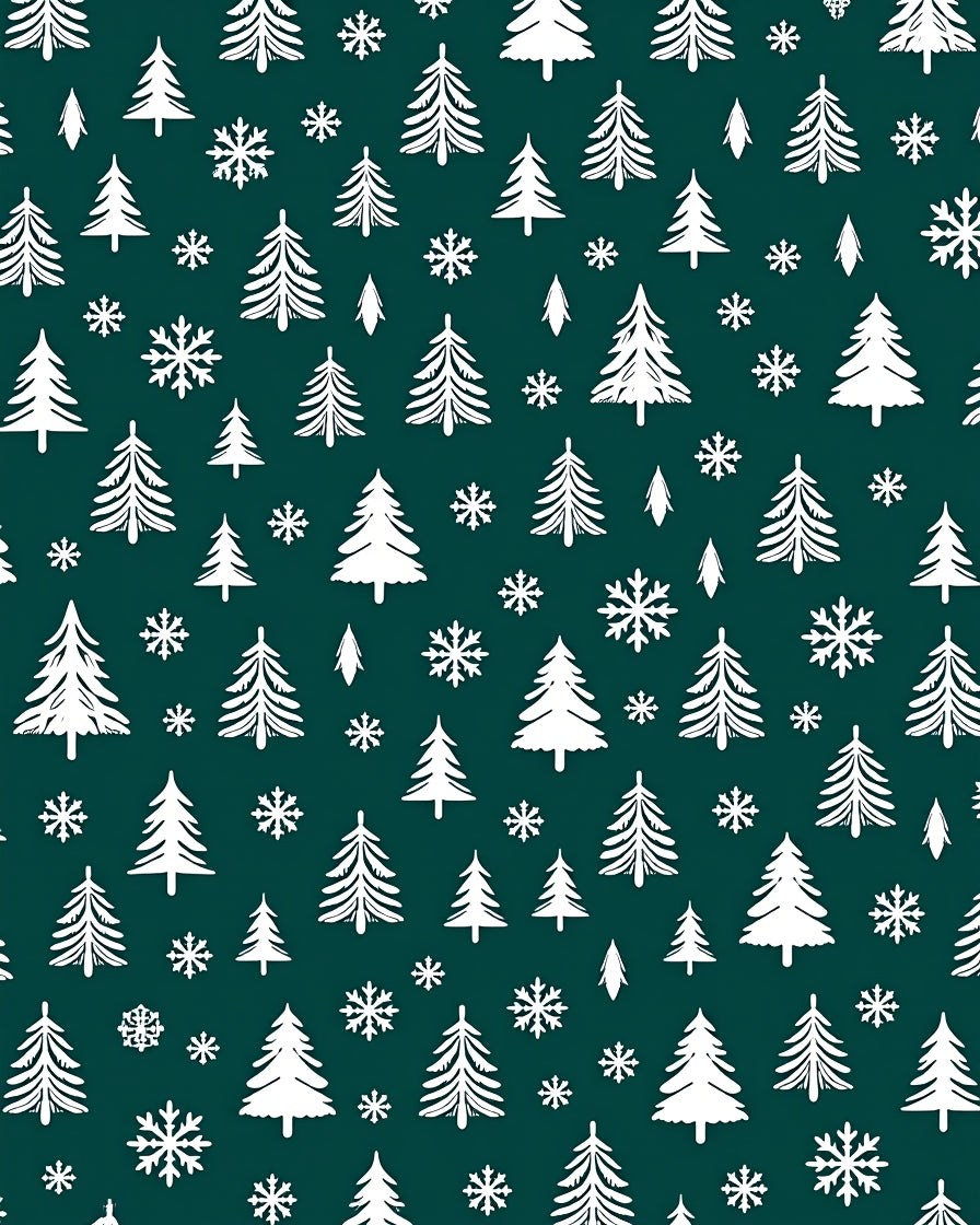 Winter Forest Snowflake Pattern Rug