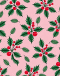 Crimson Berry Festive Foliage Arrangement Rug