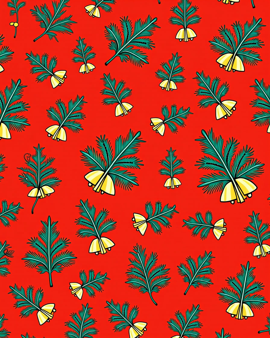 Festive Pine Boughs Bells Rug