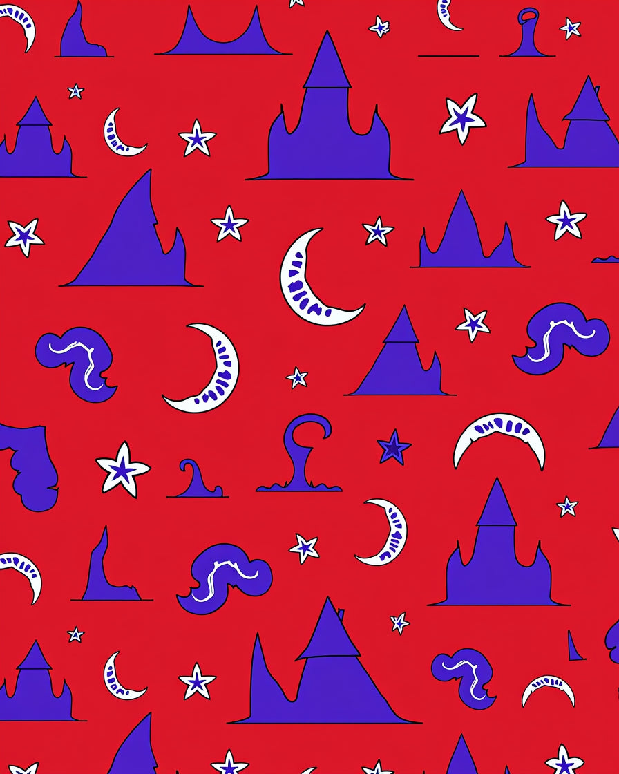 Whimsical Castle Moon Pattern Rug