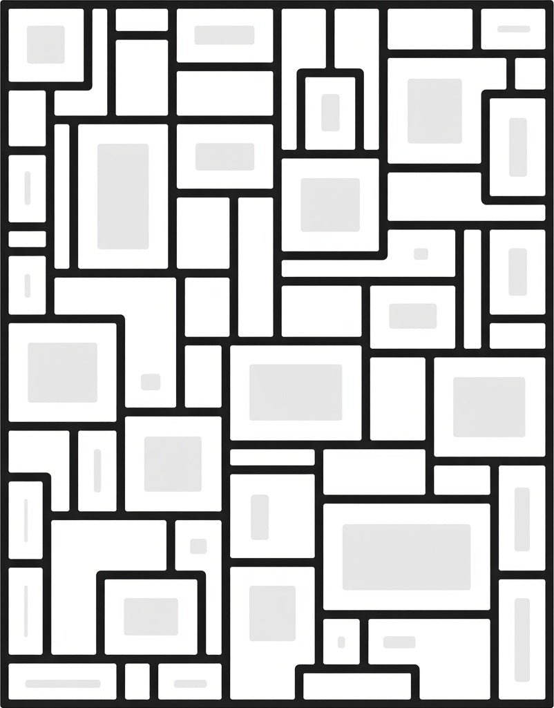 Block Grid Abstract Pattern Rug