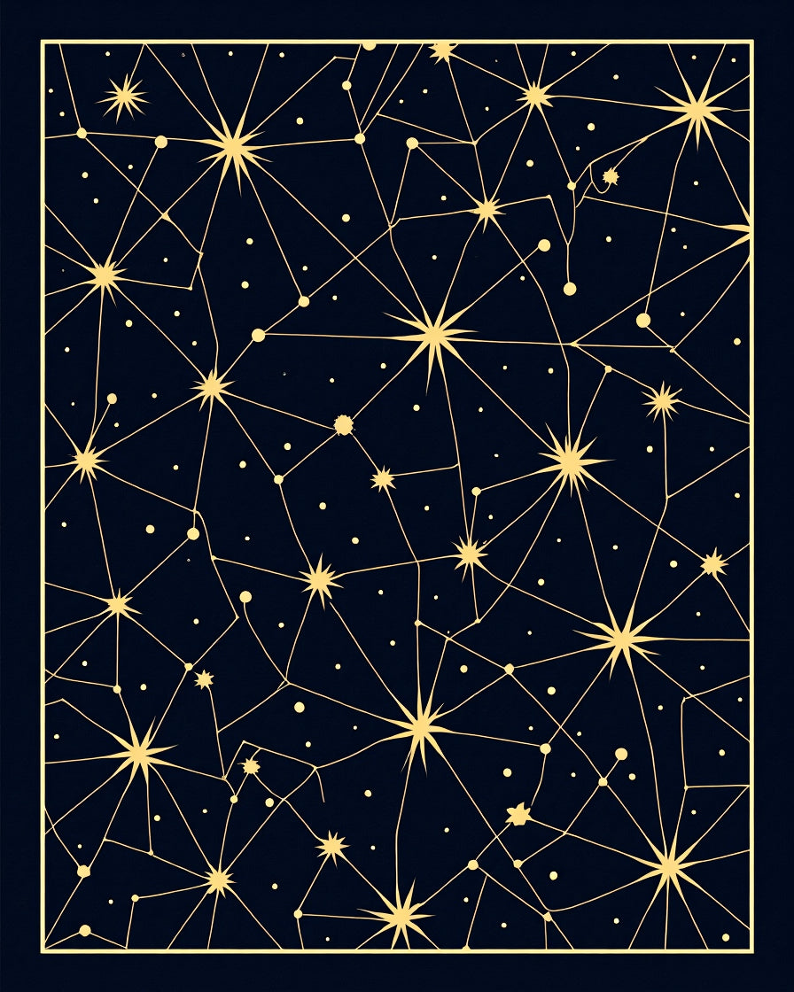 Celestial Star Map Geometric Rug