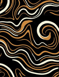 Abstract Swirls Black Gold Rug