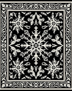 Classic Black Scroll Floral Cream Rug