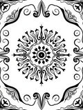 Bold Black Floral Mandala Design Rug