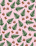Green Pine Sprig and Orange Blossom Pattern Rug