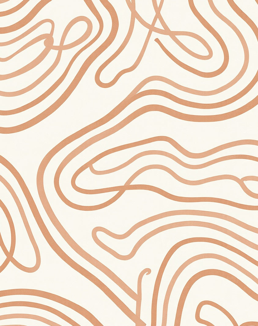 Abstract Swirls Warm Tones Design Rug