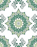 Green Floral Mandala Pattern Rug