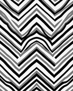 Monochrome Zigzag Wave Pattern Rug