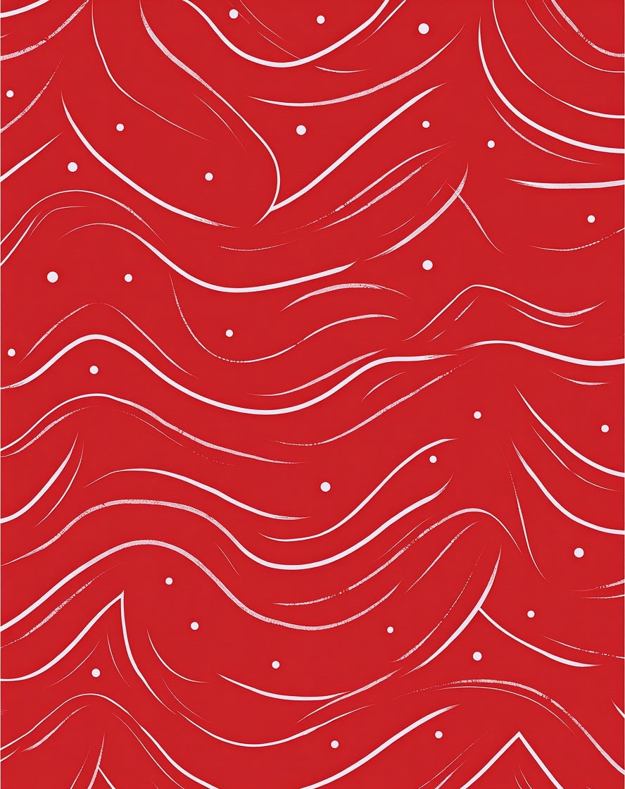 Abstract Swirls Dots Red Design Rug