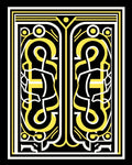 Bold Yellow Black Abstract Pattern Rug