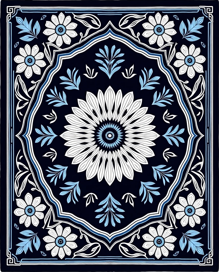 Classic Floral Medallion Design Rug