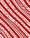 Diagonal Red White Swirl Pattern Rug