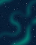 Dark Teal Starry Night Constellation Rug