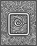 Bold Swirls Triangles Square Design Rug