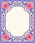 Floral Swirl Pastel Vintage Frame Design Rug