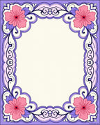 Floral Swirl Pastel Vintage Frame Design Rug