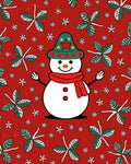 Festive Snowman Leaf Holiday Pattern Rug