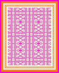 Pink geometric trellis medallion Rug