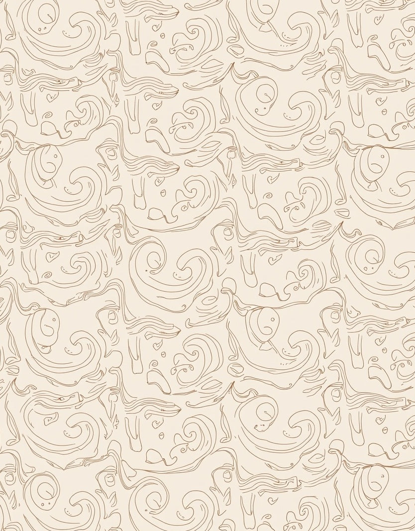 Whimsical Swirling Line Art Pattern Rug