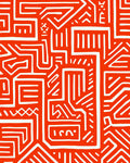 Bold Labyrinth Geometric Abstract Design Rug