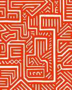 Bold Labyrinth Geometric Abstract Design Rug