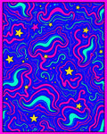 Retro Swirling Stars Pattern Rug